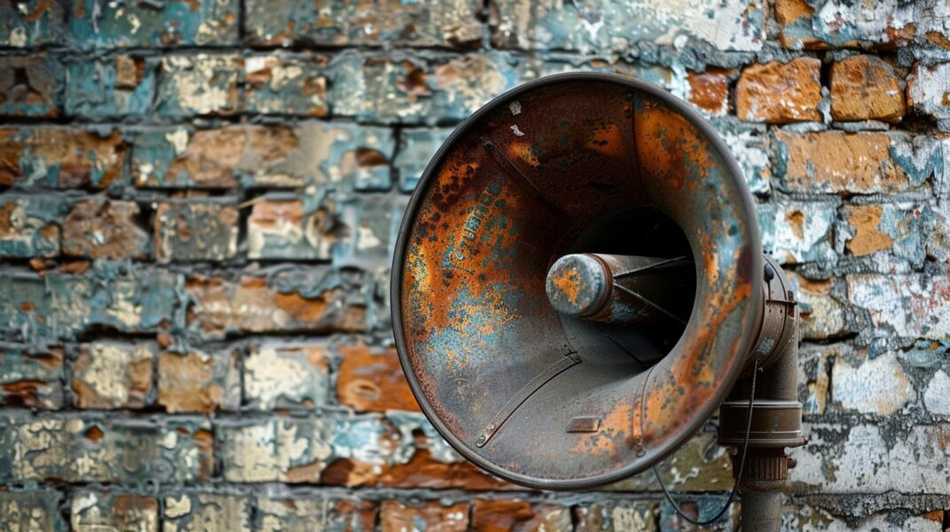 the essence of past communication, featuring a vintage megaphone that has stood the test of time